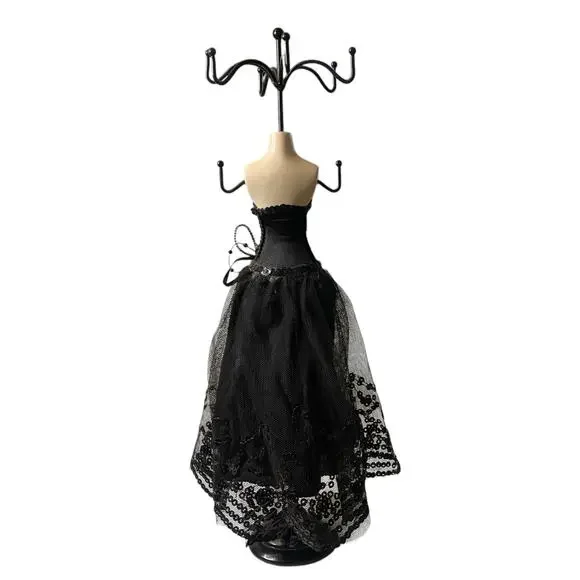 Black Formal Gown Mannequin Elegant Dress Jewelry Necklace Stand Display - Picture 10 of 15